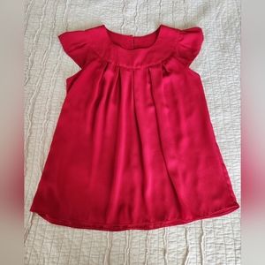 Papermoon Women's Ruffle Short Sleeve Blouse, Size M, Red